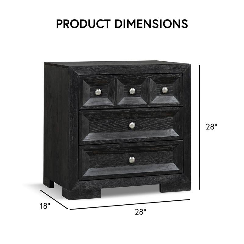 Furniture of America Durem Modern Classic 6-Piece Solid Wood Panel Bedroom Set with 3-Drawer Nightstand