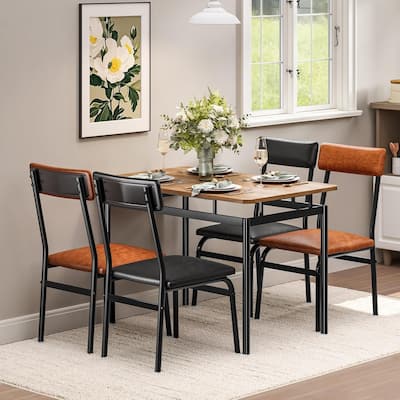 Kitchen Dining Table Set for 4 with Chairs for Kitchen Room and Small Spaces