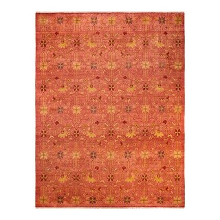 Overton Eclectic, One-of-a-Kind Hand-Knotted Area Rug - Orange, 9' 3" x 12' 1" - 9' 3" x 12' 1"