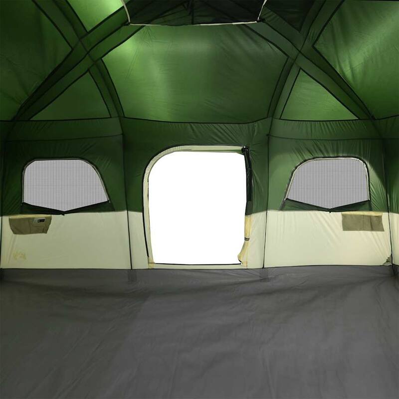 vidaXL Family Tent Cabin 10-Person Green Waterproof - 191.7" x 131.9" x 87.8"/85.8"