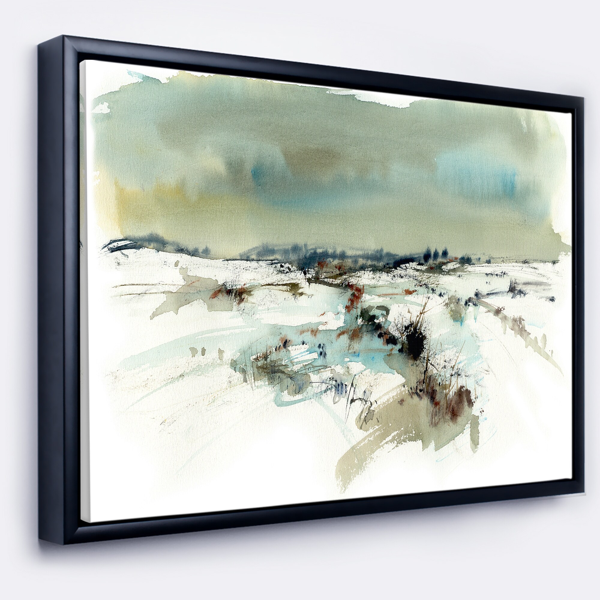 Shop Designart Snowy Landscape Watercolor Landscape Painting