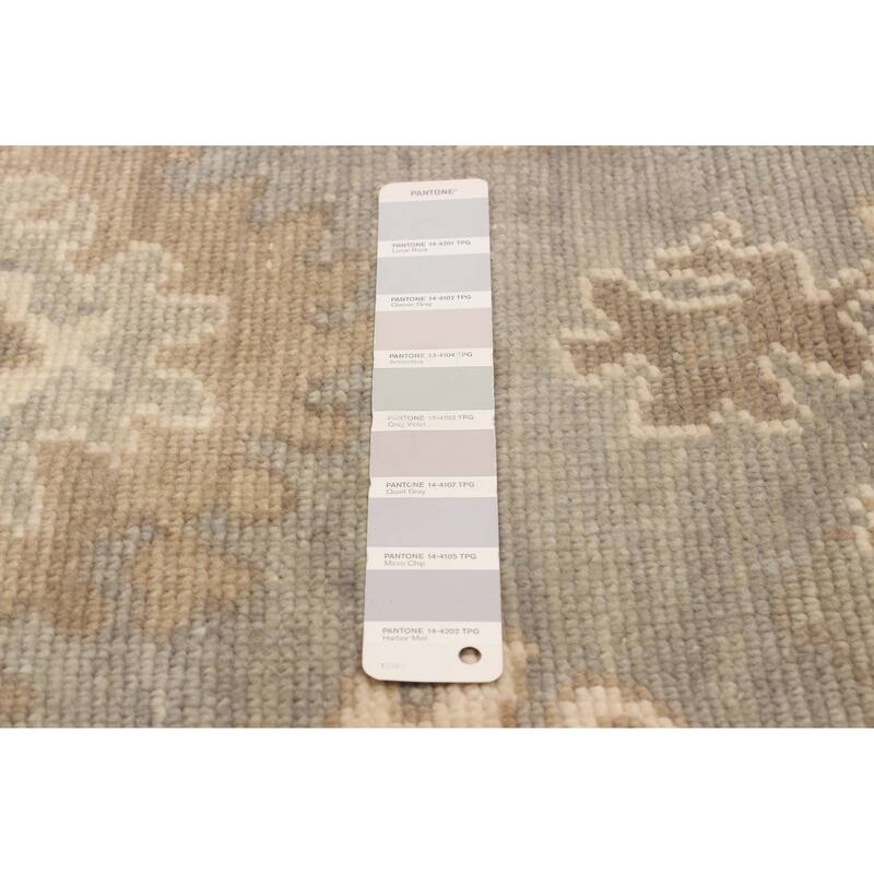 ECARPETGALLERY Hand-knotted Oushak Grey Wool Rug - 7'11 x 9'10