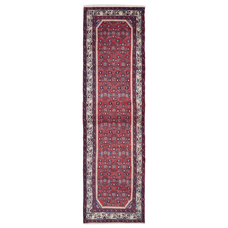 ECARPETGALLERY Hand-knotted Andelz Red Wool Rug - 2'8 x 10'4