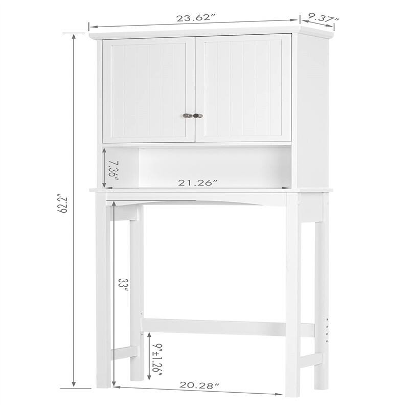 Over The Toilet Storage Cabinet - 9"D x 24"W x 62"H