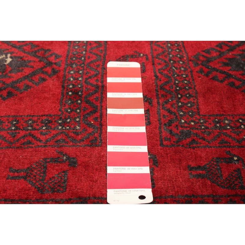 ECARPETGALLERY Hand-knotted Baluch Red Wool Rug - 2'6 x 6'6