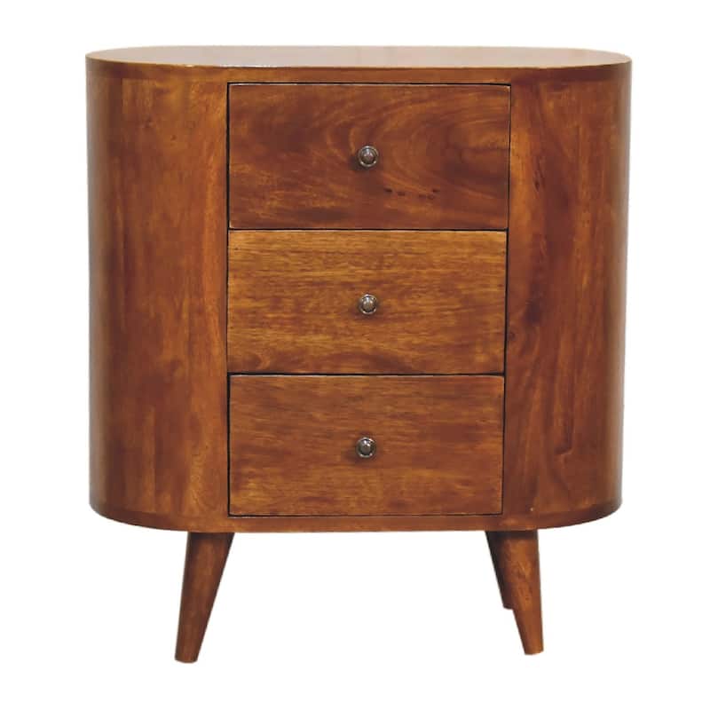 Artisan Furniture solid wood Mini Chestnut Cabinet, Brown with Three Drawers