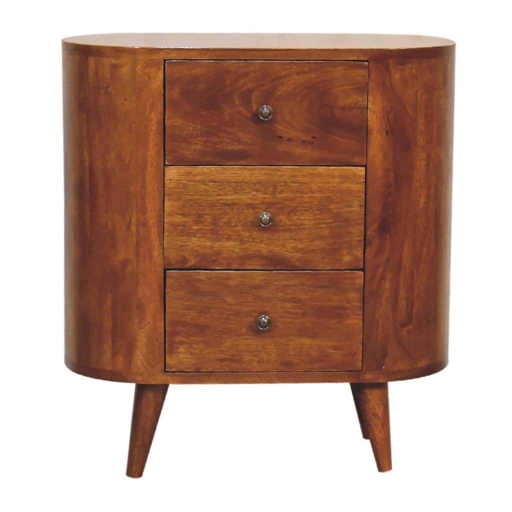 Artisan Furniture solid wood Mini Chestnut Cabinet, Brown with Three Drawers