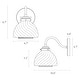 preview thumbnail 3 of 10, Draki Mid-century Modern Gold Unique Dome Glass Bathroom Light Crooked Vintage Armed Wall Sconce - W 6.7" x H 8.7" x D 10.6"