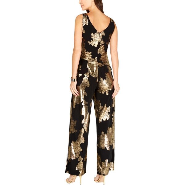 Nine west metallic print jumpsuit Clearance