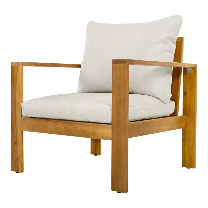 Christopher Knight Home - Mason Outdoor Patio Chair Set with Cushions and Acacia Wood Frame