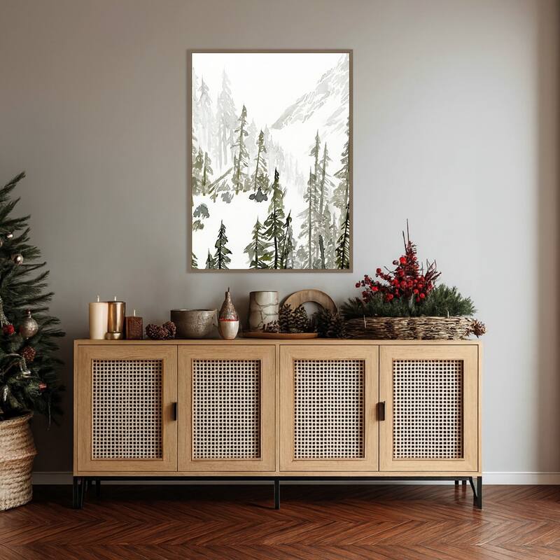 Continental Divide II by Jacob Green Framed Canvas Wall Art Print - Sylvie Dark Gold