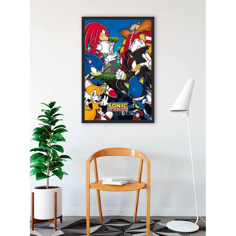 Sonic The Hedgehog - Group Framed Art Poster - 24 x 36 Inch