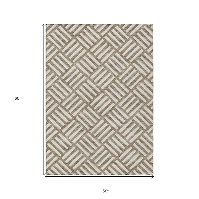 HomeRoots Geometric Transitional Rectangle Outdoor Rug