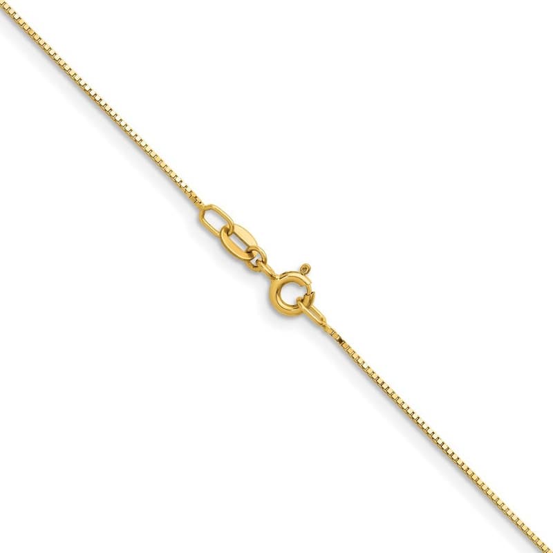 Curata Italian 14k Yellow Gold 0.7mm Box Chain Necklace For Women (Spring Ring)