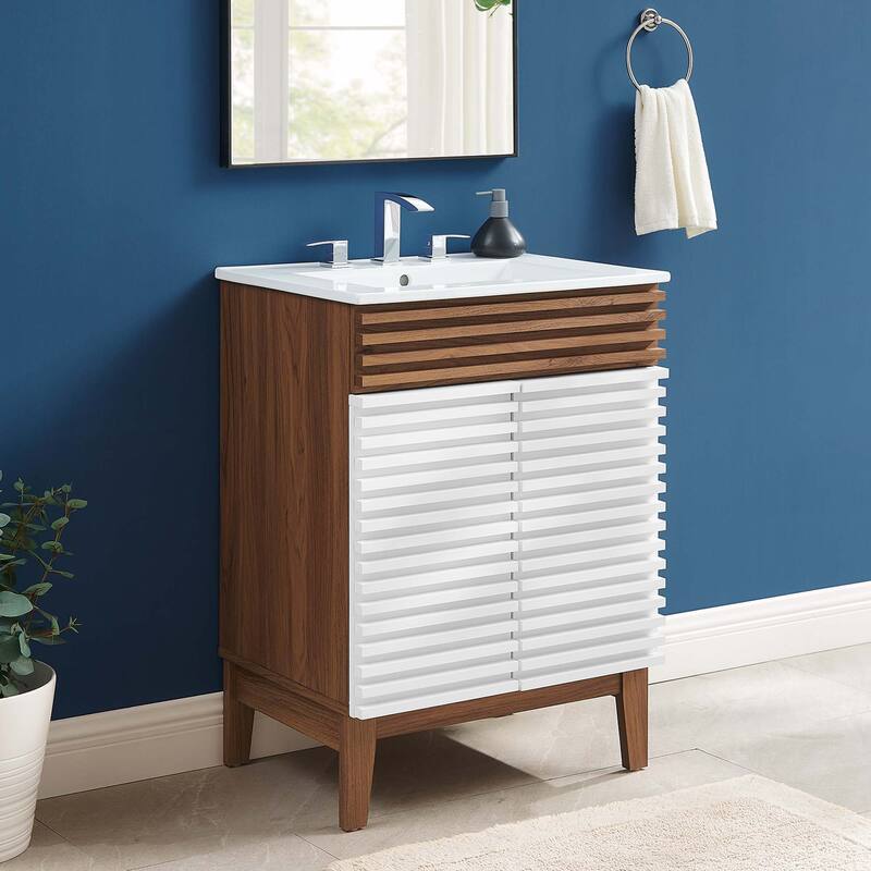 Render Bathroom Vanity - White Walnut White