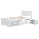 preview thumbnail 13 of 11, Twin Size Storage Platform Bed Frame with Wheels & Drawer