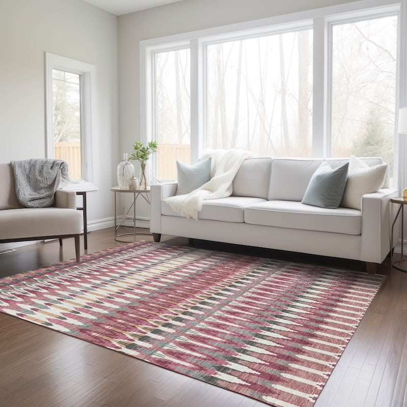 Machine Washable Indoor/ Outdoor Chantille Moroccan Boho Rug