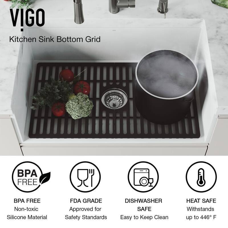 Vigo VGSG2418 Silicone Grid 20-3/4" L x 14-7/8" W Silicone Basin Rack