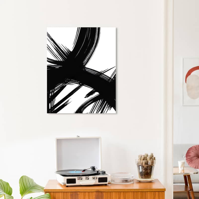 Wynwood Studio Canvas Abstract Expression II Black and Modern & Contemporary Wall Art Canvas Print - 24 x 20