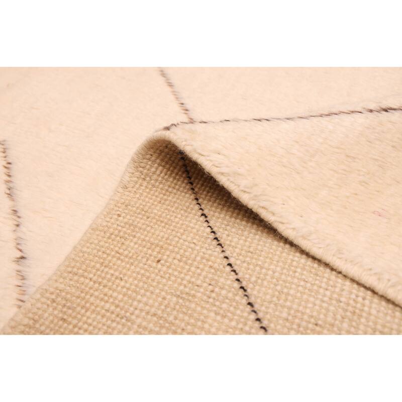 ECARPETGALLERY Hand-knotted Pak Finest Marrakesh Cream Wool Rug - 5'1 x 6'8