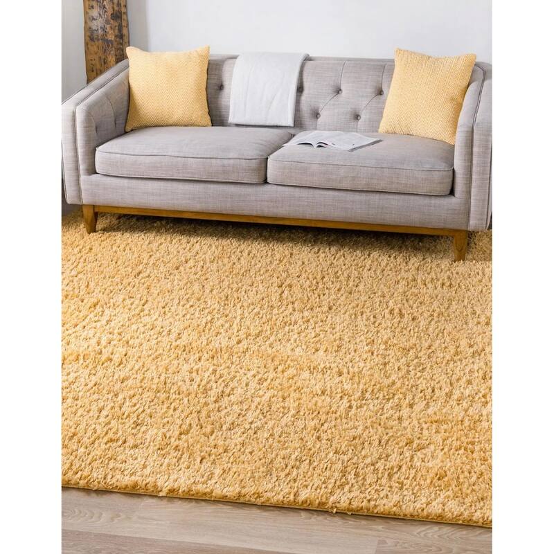 Shag Turhal Collection Area Rug - Sunglow - 7' Square