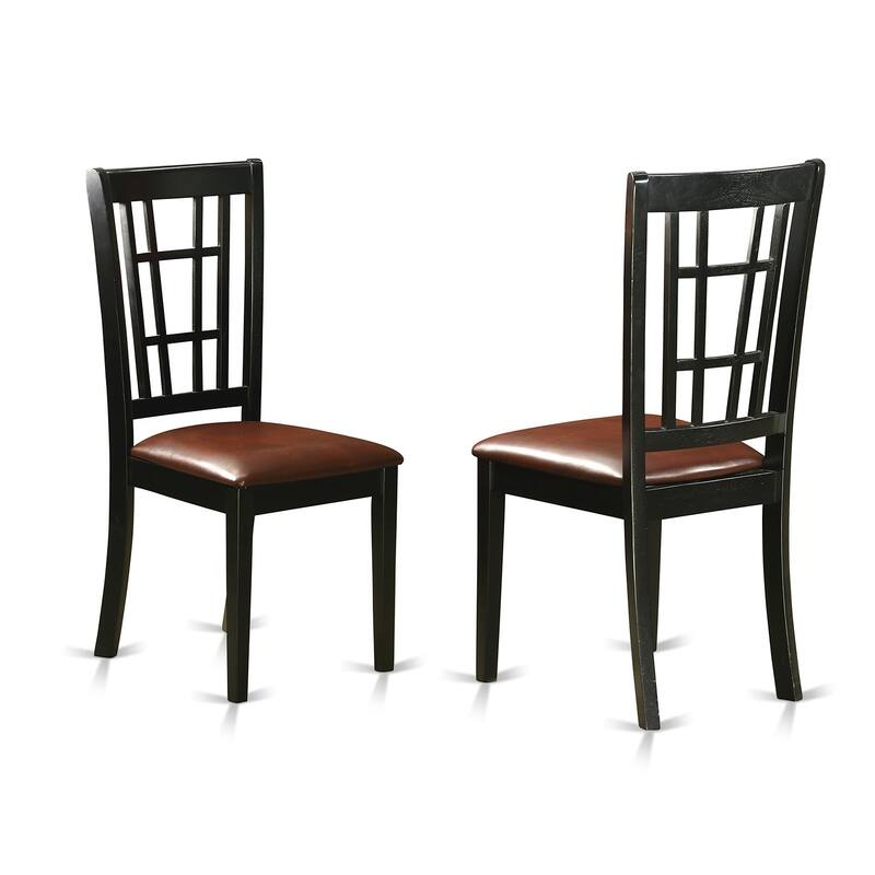 HomeStock 6-Piece Square Black & Cherry Finish Solid Wood Top dining Table with 1-Bench and 4-Chairs with Lattice Back