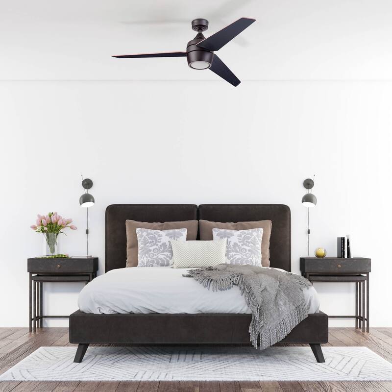 52" Honeywell Eamon Bronze Modern Indoor LED Ceiling Fan with Light, Remote Control