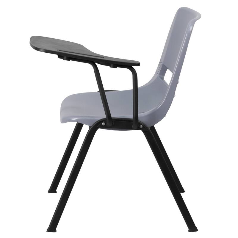 5 Pack Ergonomic Shell Chair with Left Handed Flip-Up Tablet Arm