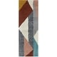 preview thumbnail 5 of 28, Merril Mid-century Modern Color Block Shag Area Rug 2'7" x 7' Runner - Burnt Orange