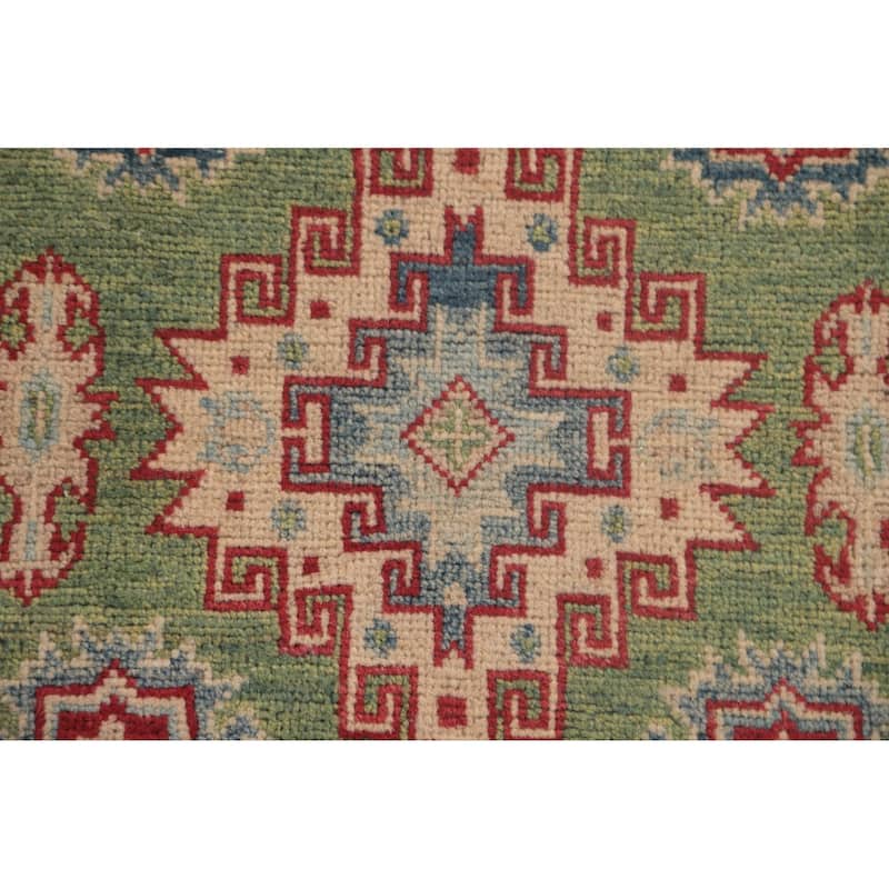 Green Kazak Oriental Foyer Rug Handmade Wool Carpet - 2'9" x 4'3"