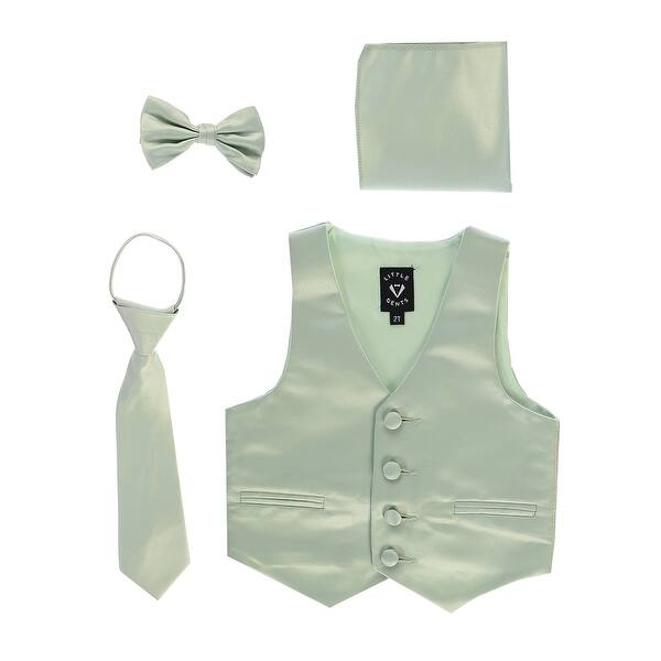 Shop Lito Baby Boys Sage Satin Vest Zipper Tie Hanky Bowtie
