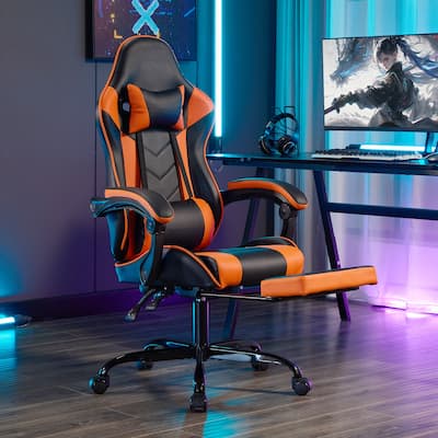 Homylin Gaming Chair with Footrest, Ergonomic Computer Chair with Headrest and Lumbar Support