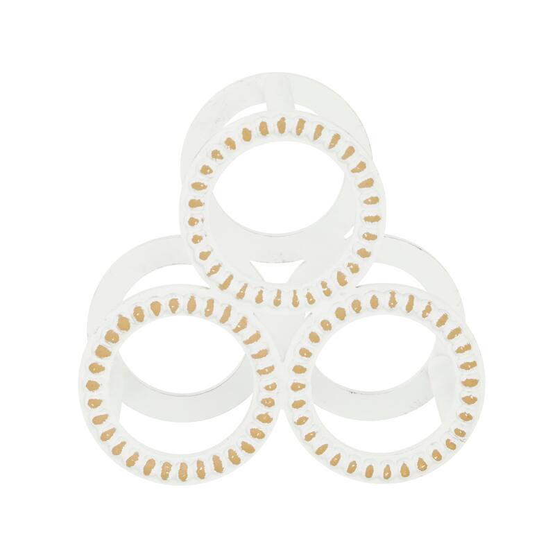 White Wood Beaded Wine Rack