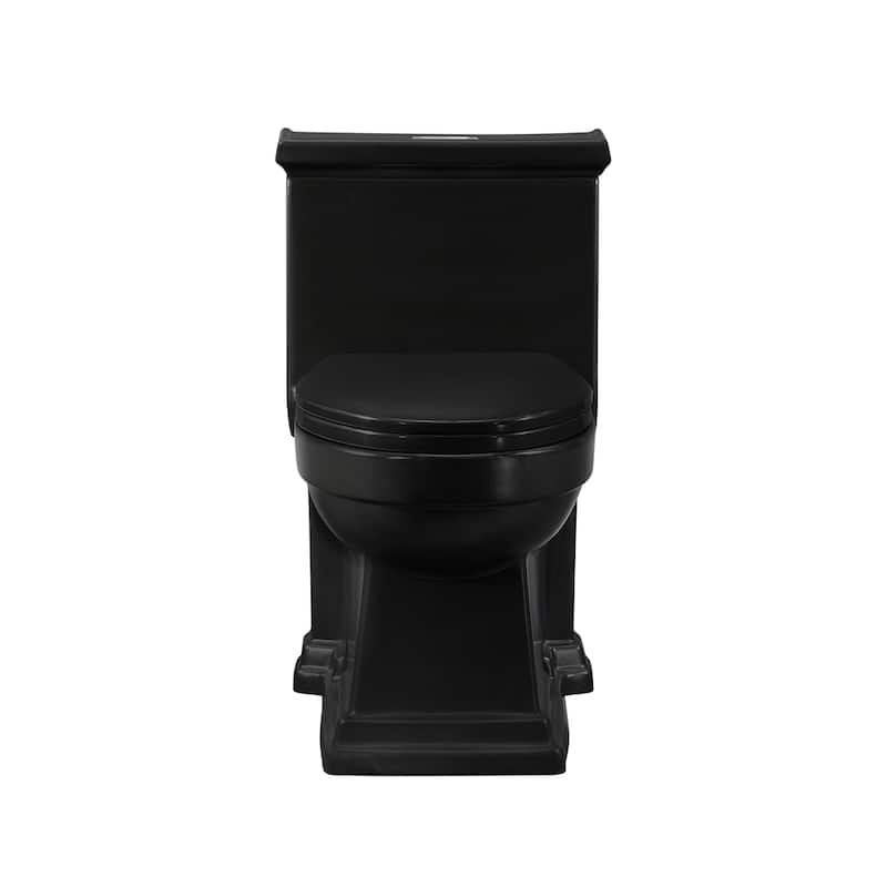 Lausanne One-Piece Elongated Toilet Dual-Flush 1.1/1.6 Gpf In Matte Black - 28.4" x 16.75" 28.65" - 28.4" x 16.75" 28.65" - Black