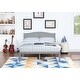 preview thumbnail 1 of 6, Full Platform Bed Simple Wood Bed Frame with Headboard Slat Support Bedroom Kids Bed Platform Bed Frame - Grey Grey - A-Type - Full
