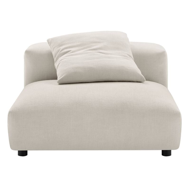 Solace Modular Upholstered Fabric Armless Chair and Ottoman Set