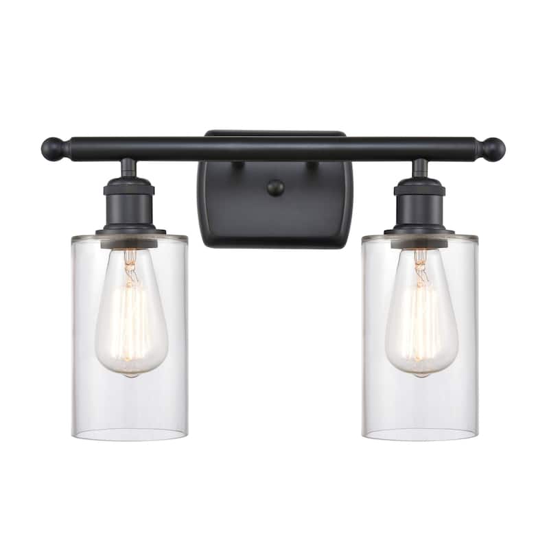 Innovations Lighting 516-2W-12-16 Clymer Vanity Clymer 2 Light 16" - Clear / Matte Black