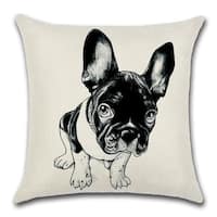 Cute Watercolor Print Black And White French Bulldog Decorative Throw Pillow Cover 18 X 18 Overstock 31456223