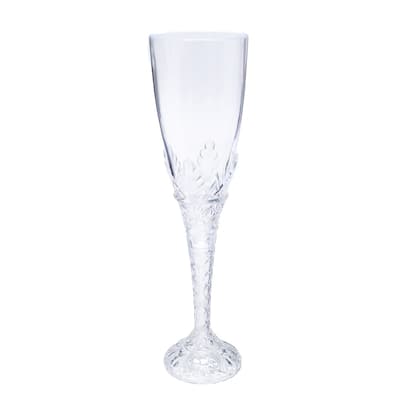 Set of 18 Pcs Clear Plastic Champagne Flute Disposable Cup 8in - 8" H x 2.25" D