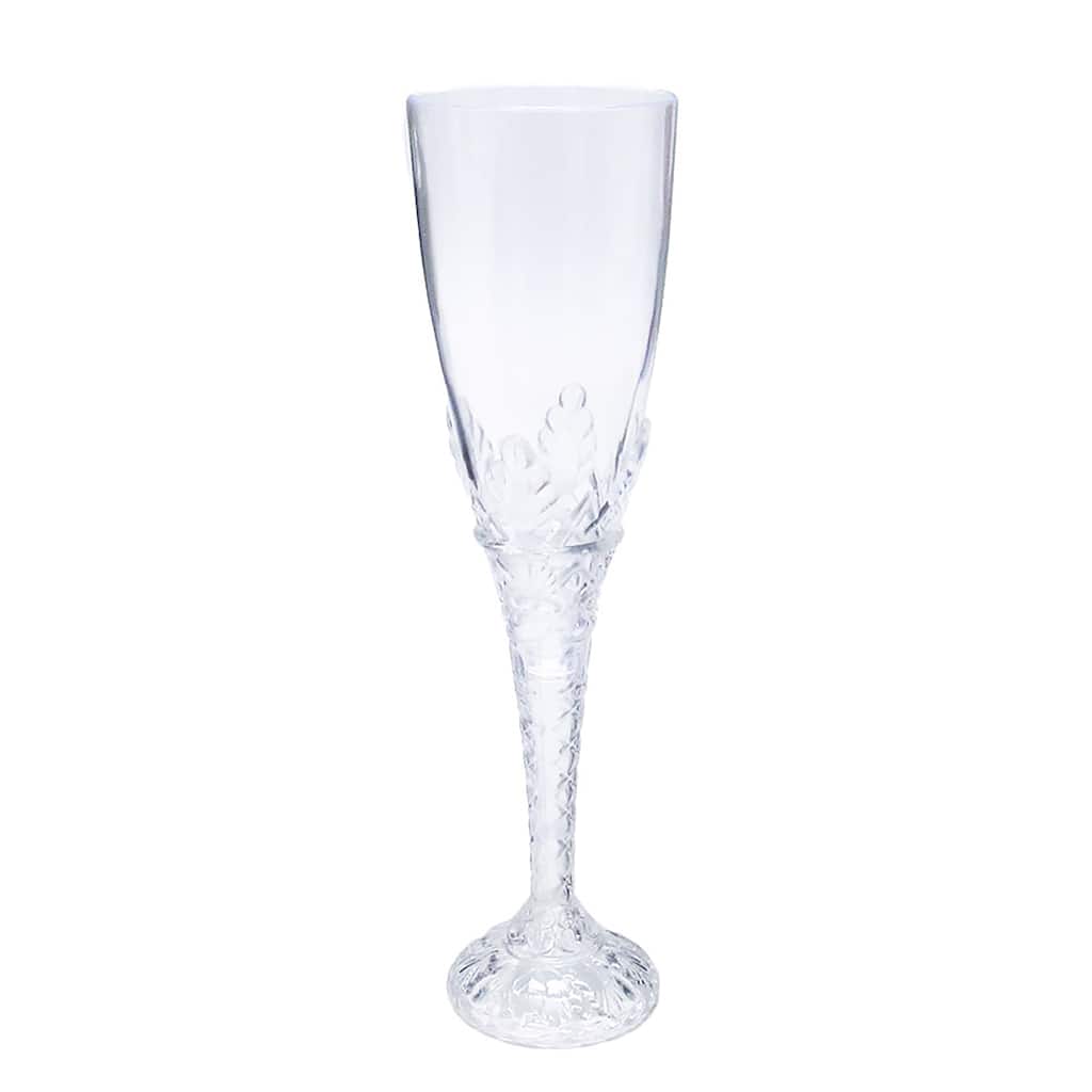 Set of 18 Pcs Clear Plastic Champagne Flute Disposable Cup 8in - 8" H x 2.25" D - 8" H x 2.25" D