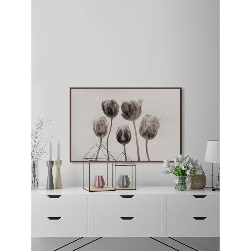 It's Tulip Time Floater Framed Print on Canvas