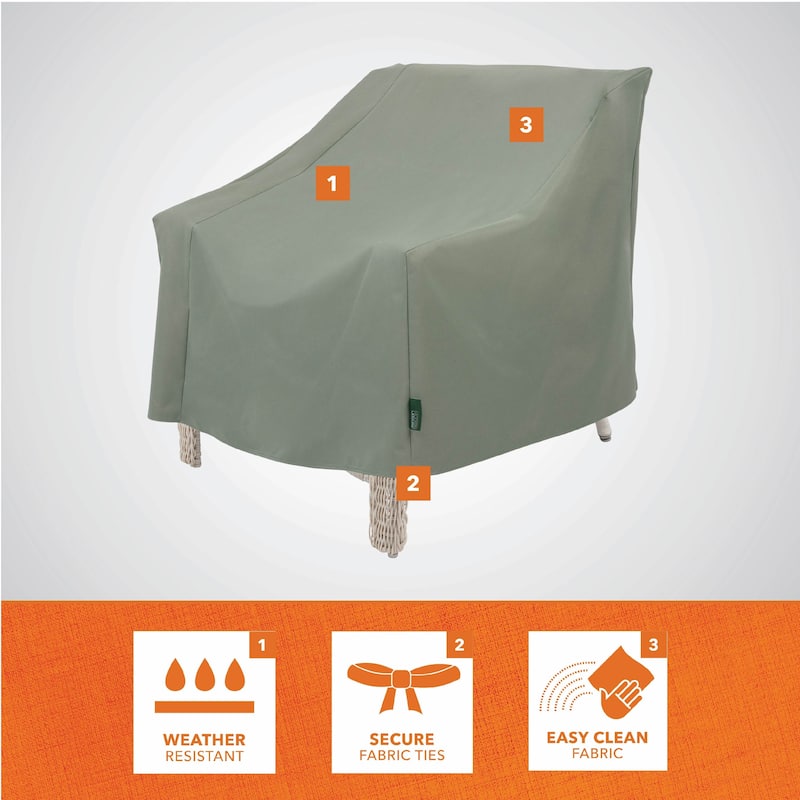 Modern Leisure Basics Patio Chair Cover, 33"L X 34"W X 31"H, Sage - 33"L x 34"W x 31"H