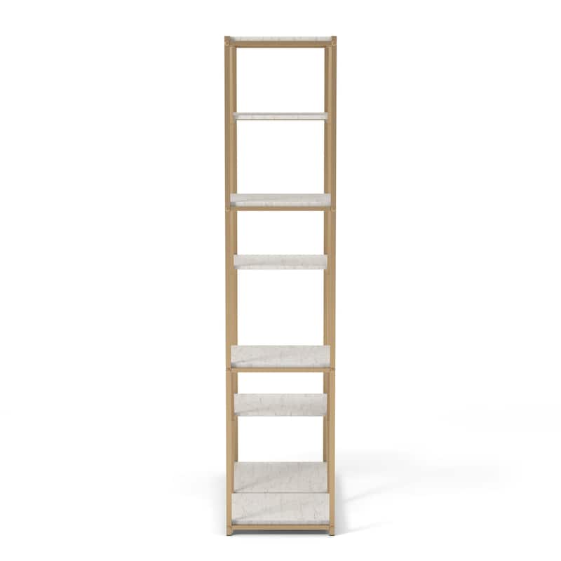 Marion Glam Gold-Tone 72-inch Metal Bookcase by Furniture of America
