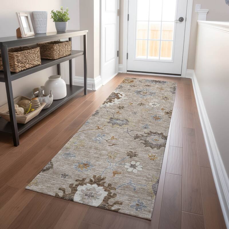 Premium Washable Super Soft Traditional Farmhouse Mayfield Rug - Taupe - 2' 3" x 7' 6"