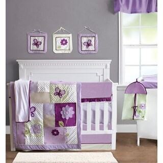 Pam Grace Creations 6 Piece Lovebirds Crib Bedding Set Purple