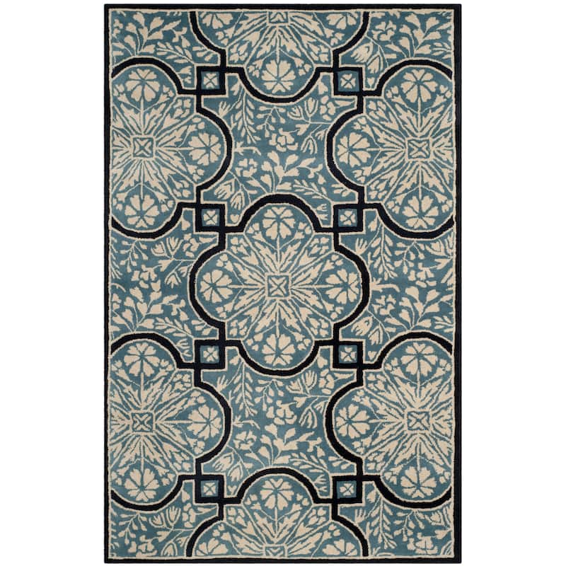 Martha Stewart by SAFAVIEH French Painted Avignon Wool Rug - 4' x 6' - Kerry Blue