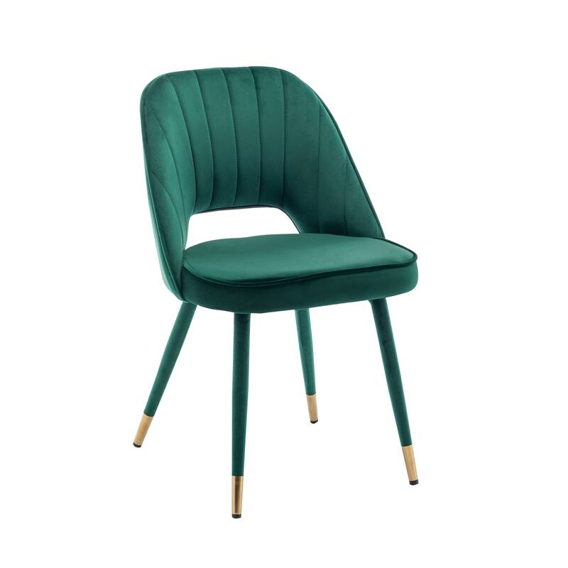 Porthos Home Orel Velvet Dining Chairs with Gold Trim, Set of 2