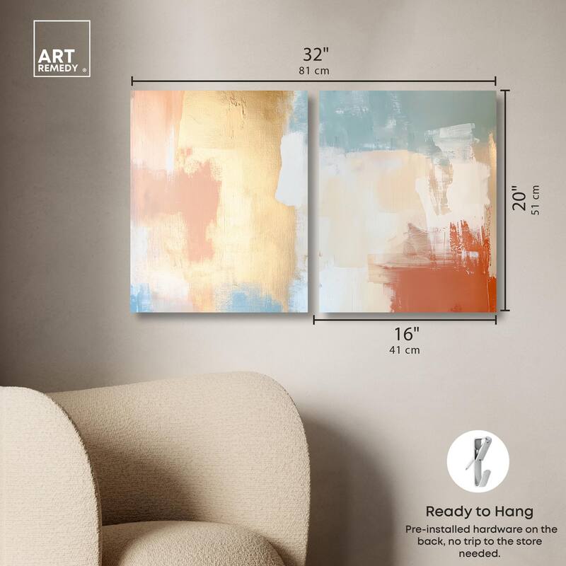 Painted Serenity I Canvas Set of 2 by Art Remedy, Gallery Wrapped