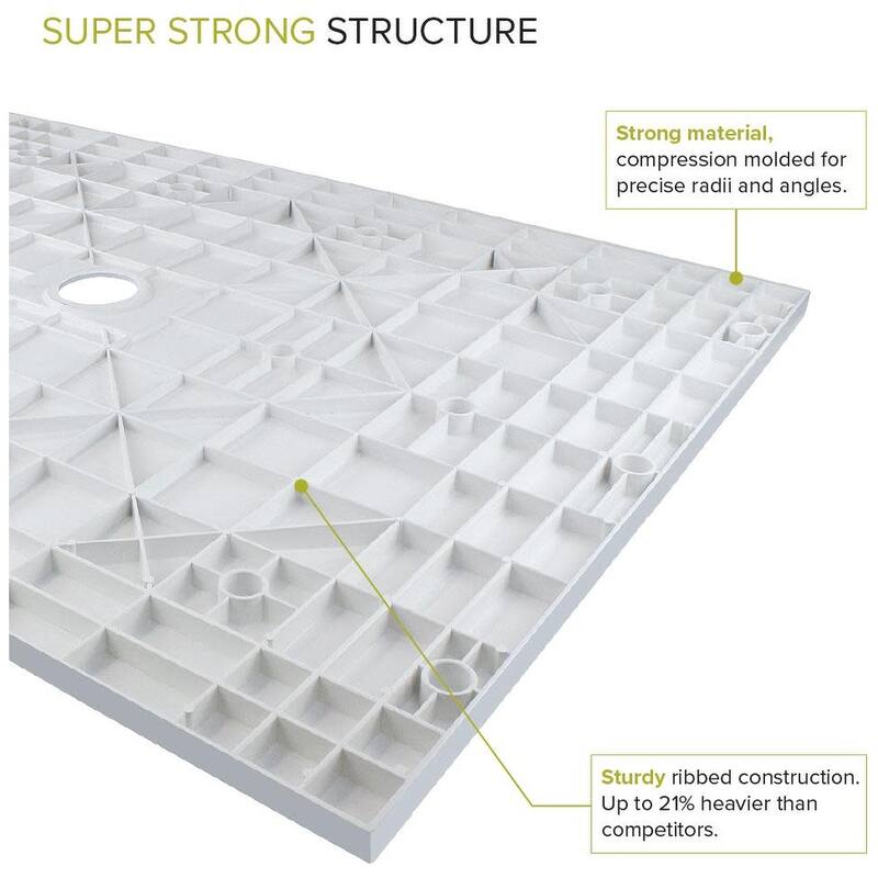 Transolid TRS_FZS5140C Trimslate 51" x 40" Rectangular Shower Base