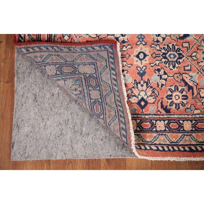 Hand Knotted Oriental 100% Wool Carpet Traditional All-Over Coral Mahal Area Rug - 10' 4'' X 4' 7''